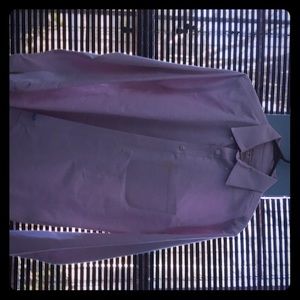 Men pink long sleeve button up size is a medium